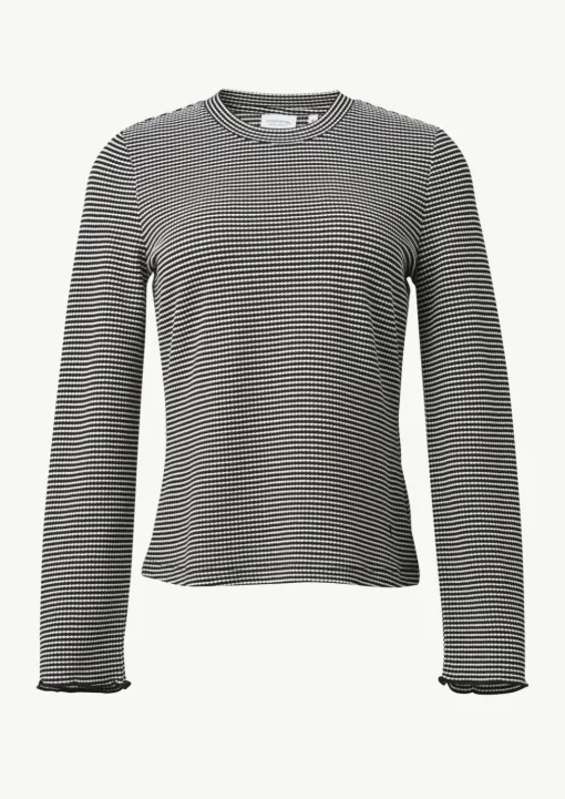 Langarmshirt mit Strukturstreifen