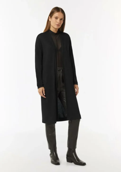 Langer Jersey-Cardigan mit Metallic-Effekt
