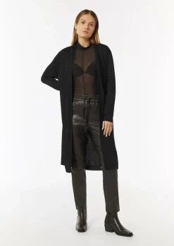 Langer Jersey-Cardigan mit Metallic-Effekt