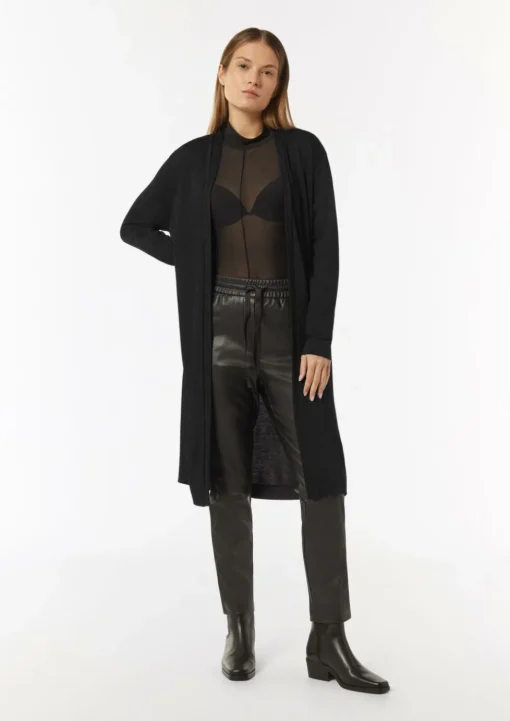 Langer Jersey-Cardigan mit Metallic-Effekt