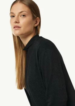 Langer Jersey-Cardigan mit Metallic-Effekt