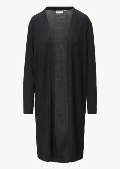 Langer Jersey-Cardigan mit Metallic-Effekt
