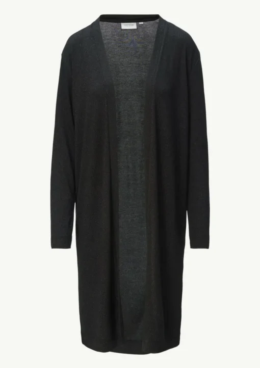 Langer Jersey-Cardigan mit Metallic-Effekt