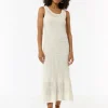 Langes Pointelle-Kleid mit verstellbaren Trägern