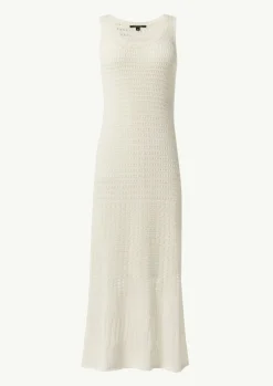 Langes Pointelle-Kleid mit verstellbaren Trägern