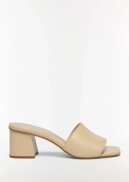 Leder-Sandalen mit Blockabsatz