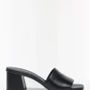 Leder-Sandalen mit Blockabsatz