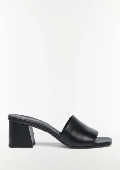 Leder-Sandalen mit Blockabsatz