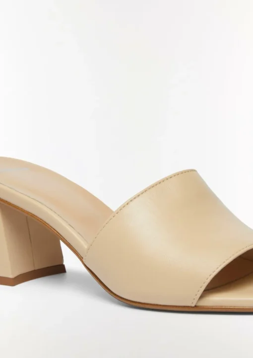 Leder-Sandalen mit Blockabsatz