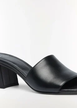 Leder-Sandalen mit Blockabsatz