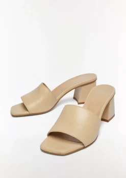 Leder-Sandalen mit Blockabsatz