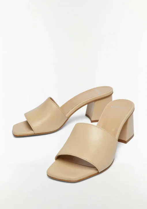 Leder-Sandalen mit Blockabsatz