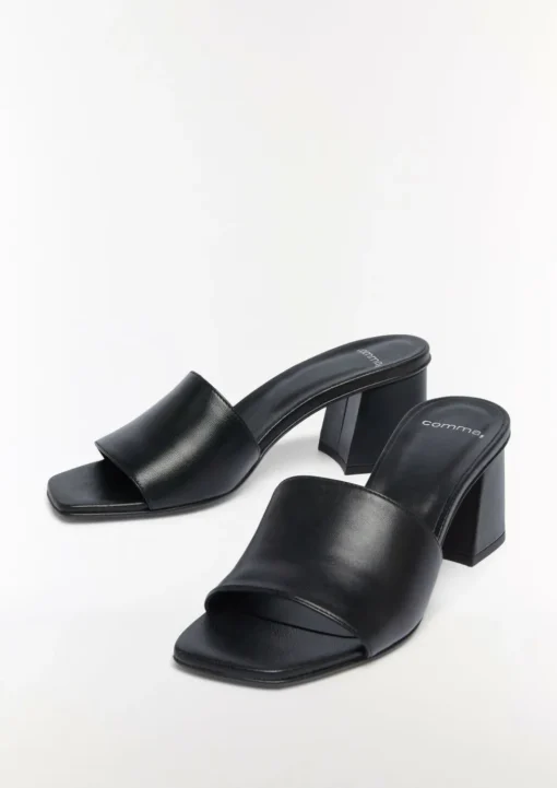 Leder-Sandalen mit Blockabsatz