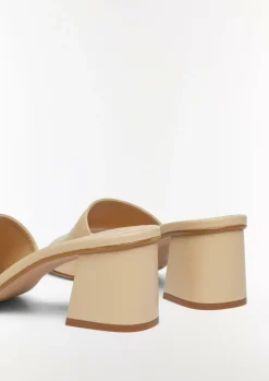 Leder-Sandalen mit Blockabsatz