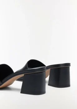 Leder-Sandalen mit Blockabsatz