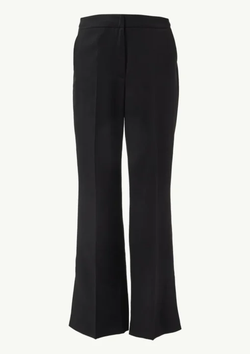 Leicht glänzende Hose mit Flared Leg und Schlitzdetails