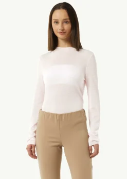 Leichter Strickpullover mit angedeutetem Stehkragen