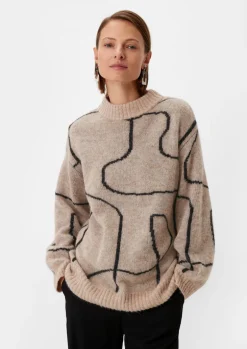 Lockerer Strickpullover mit Alpakawolle