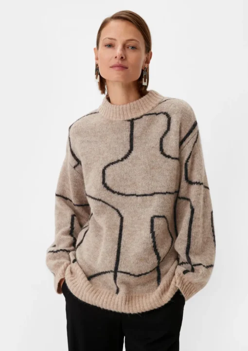 Lockerer Strickpullover mit Alpakawolle