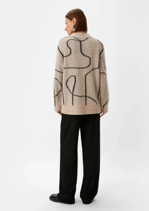 Lockerer Strickpullover mit Alpakawolle