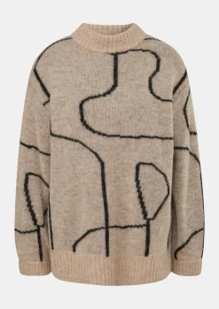 Lockerer Strickpullover mit Alpakawolle
