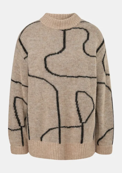 Lockerer Strickpullover mit Alpakawolle