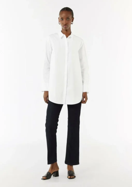 Longbluse aus Popeline im Loose Fit