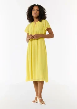 Long-Shape-Kleid aus Chiffon mit Raffung
