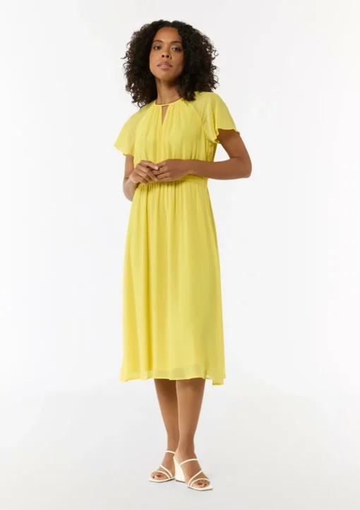 Long-Shape-Kleid aus Chiffon mit Raffung