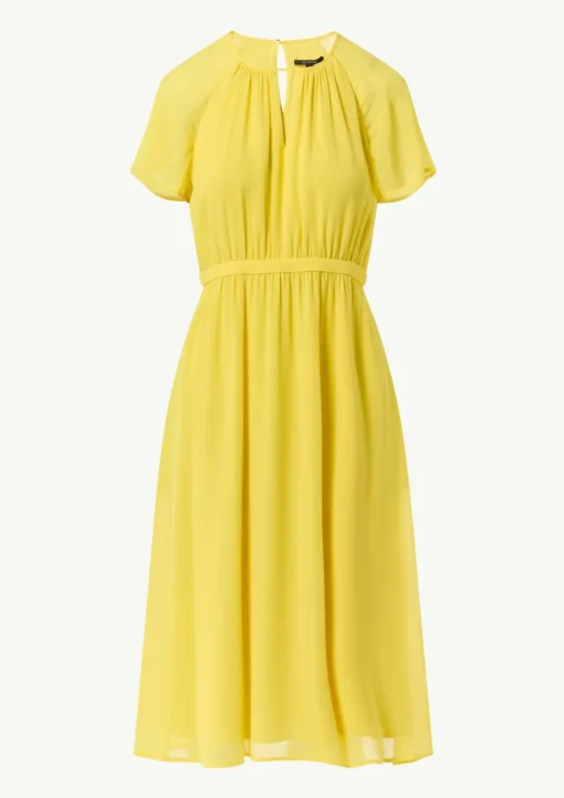 Long-Shape-Kleid aus Chiffon mit Raffung