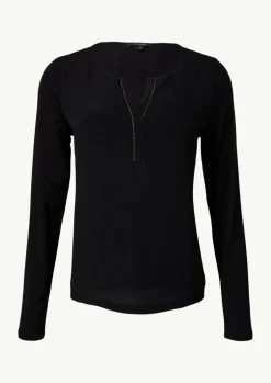 Longsleeve im Fabricmix mit Schmuck-Detail