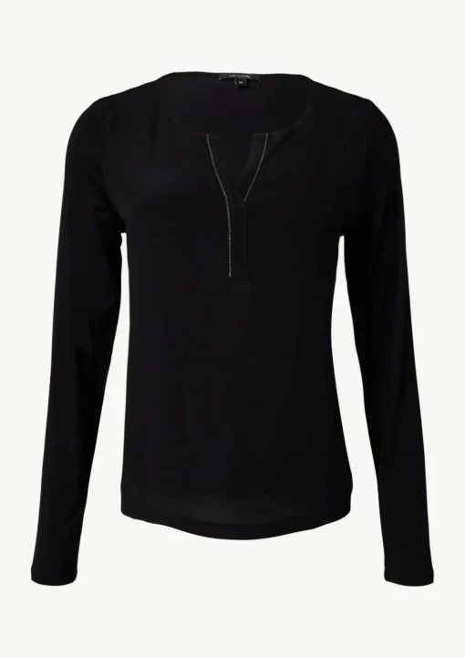 Longsleeve im Fabricmix mit Schmuck-Detail