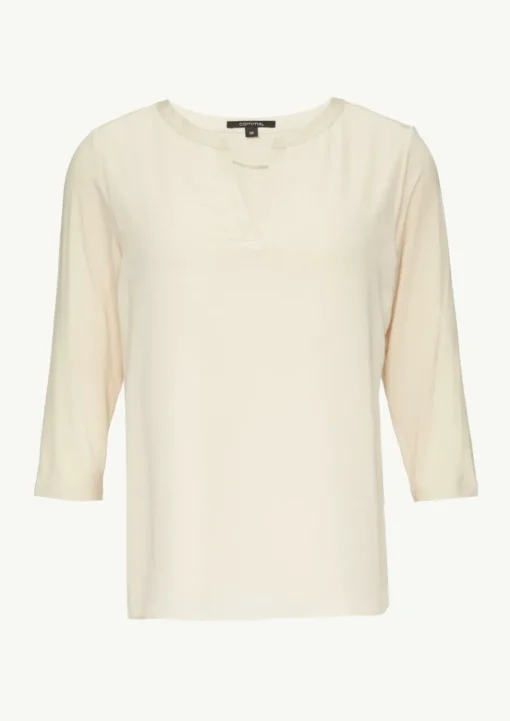 Longsleeve im Fabricmix mit Tunika-Ausschnitt