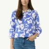 Lyocellbluse mit Faltendetail und 3/4-Ärmeln