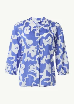 Lyocellbluse mit Faltendetail und 3/4-Ärmeln