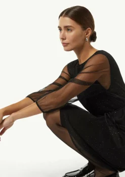 Mesh-Kleid mit Metallic-Effekt