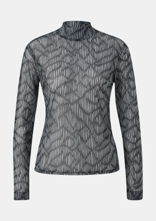 Mesh-Longsleeve mit Stehkragen