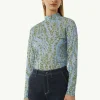 Mesh-Shirt mit Stehkragen