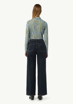 Mesh-Shirt mit Stehkragen