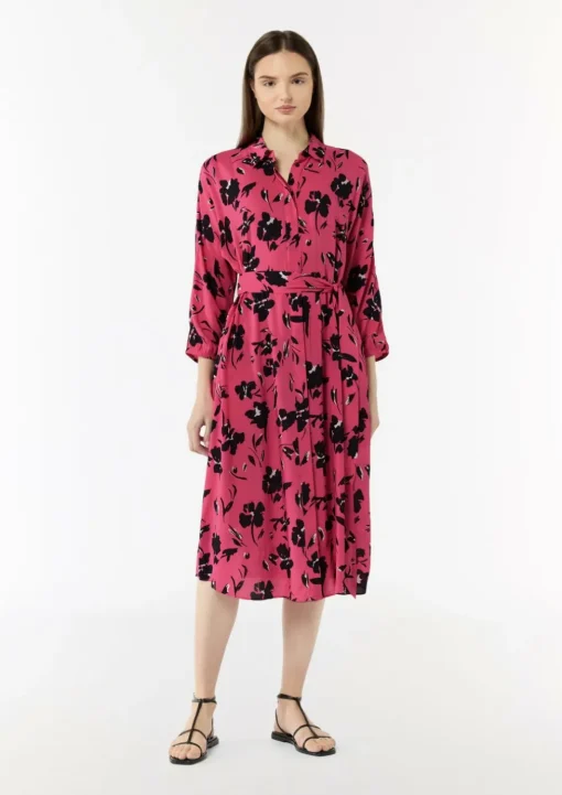 Midi-Kleid mit Hemdkragen
