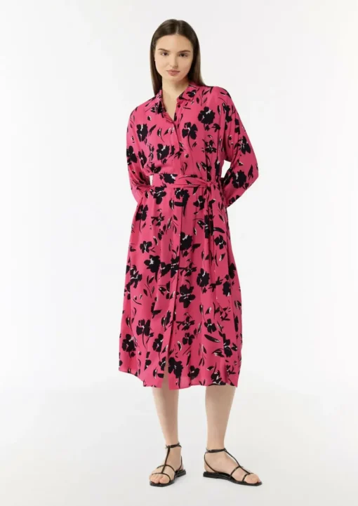 Midi-Kleid mit Hemdkragen