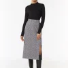 Midirock aus Jacquard mit Schlitz