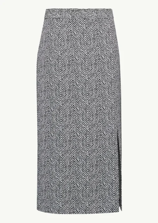 Midirock aus Jacquard mit Schlitz