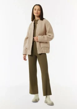 Oversize-Blouson aus Teddy-Plüsch