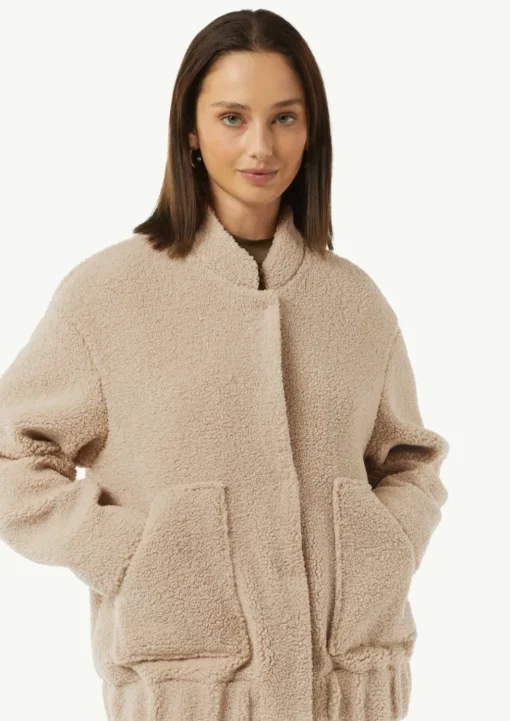 Oversize-Blouson aus Teddy-Plüsch