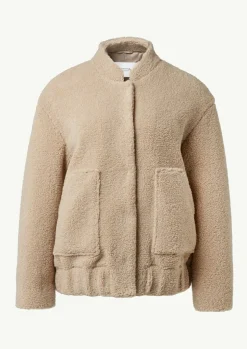 Oversize-Blouson aus Teddy-Plüsch