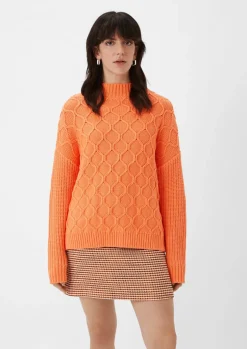 Oversized Grobstrickpullover aus Baumwollmix
