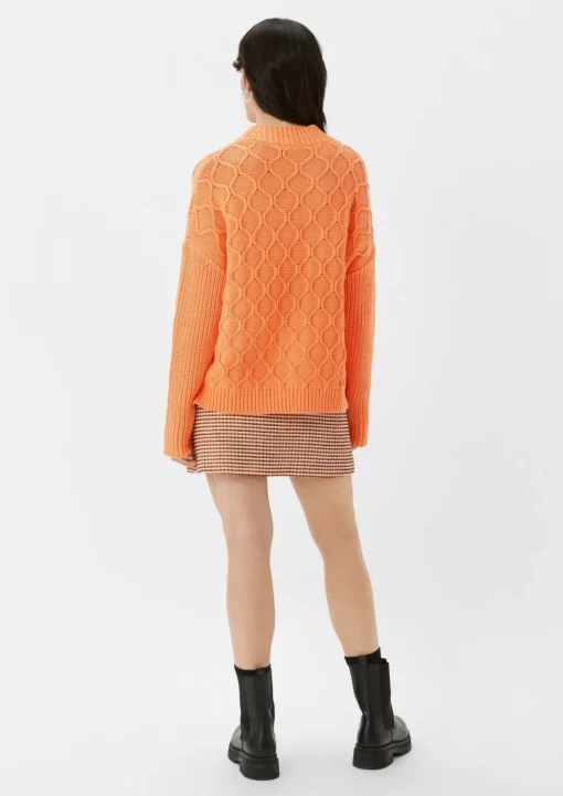 Oversized Grobstrickpullover aus Baumwollmix