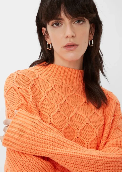 Oversized Grobstrickpullover aus Baumwollmix