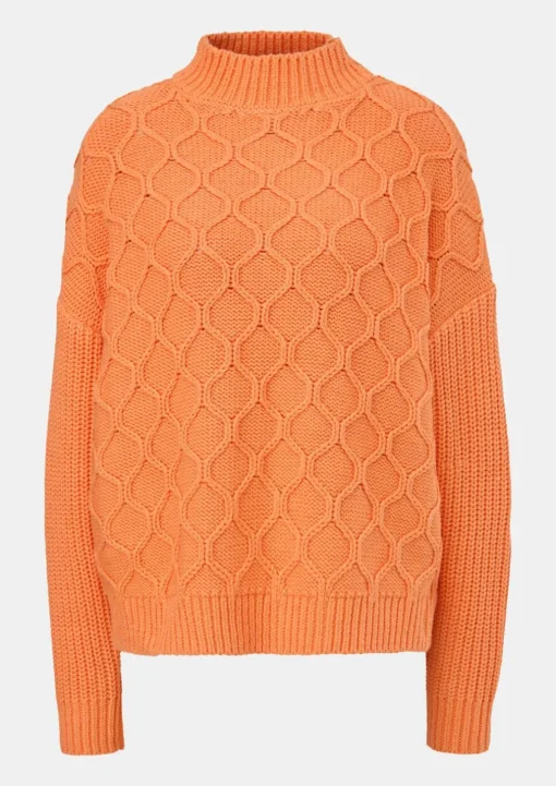 Oversized Grobstrickpullover aus Baumwollmix
